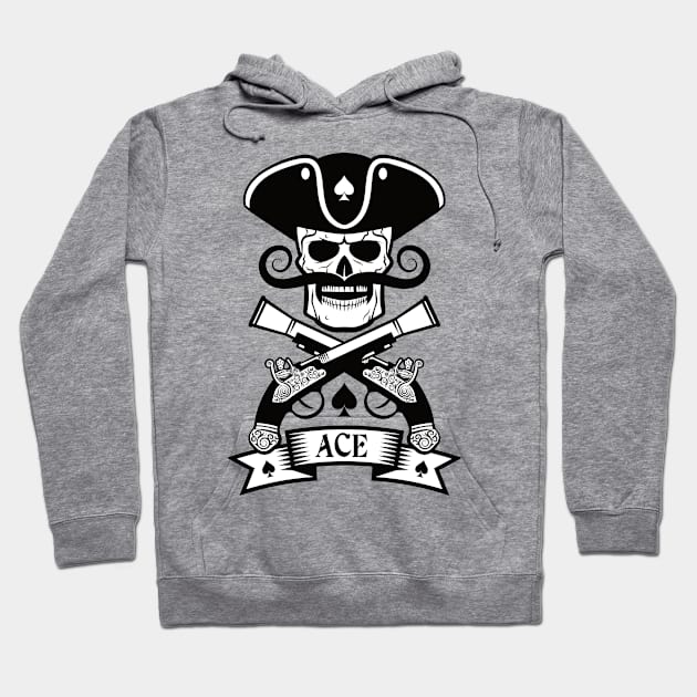 Pirate - Captain Ace of Spades - skull emblem - bright Hoodie by ShirzAndMore